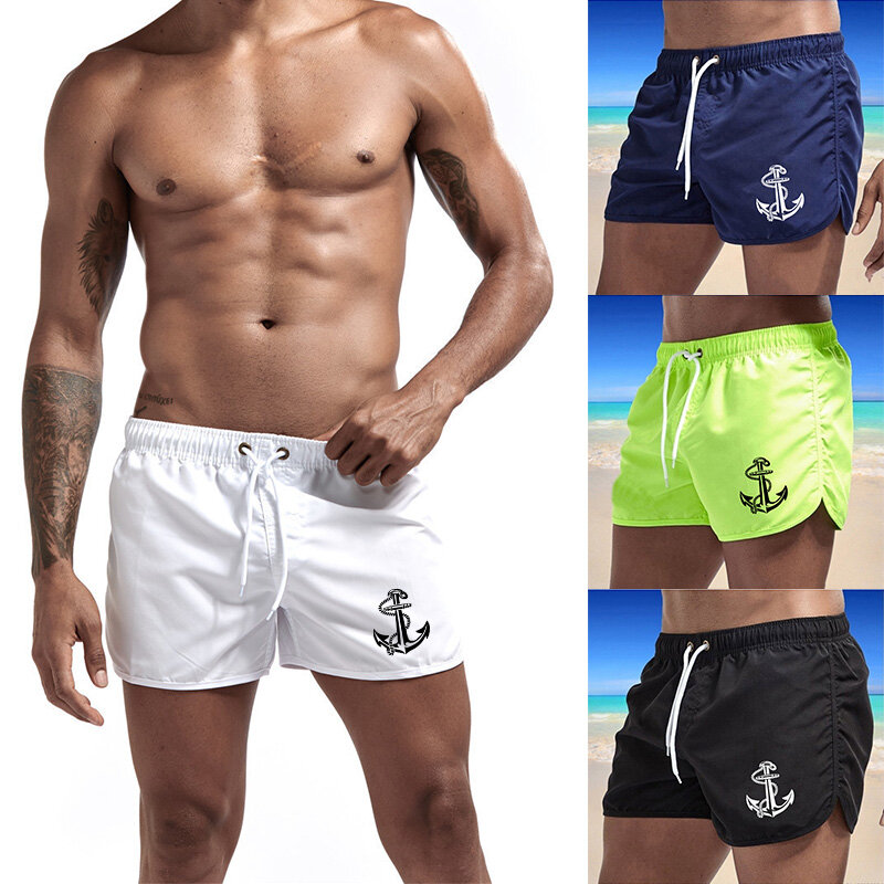 Shorts estampados para homens, moda praia, shorts de jogging, fitness e lazer, verão, 2024