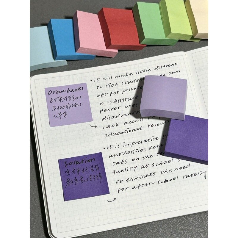 ملاحظات لاصقة ملونة صغيرة لطيفة ، التصاق قوي بنشرها ، وسادات ملاحظات ، ملصق مخطط ، وسادة مذكرات ، لوازم مكتبية للمدرسة