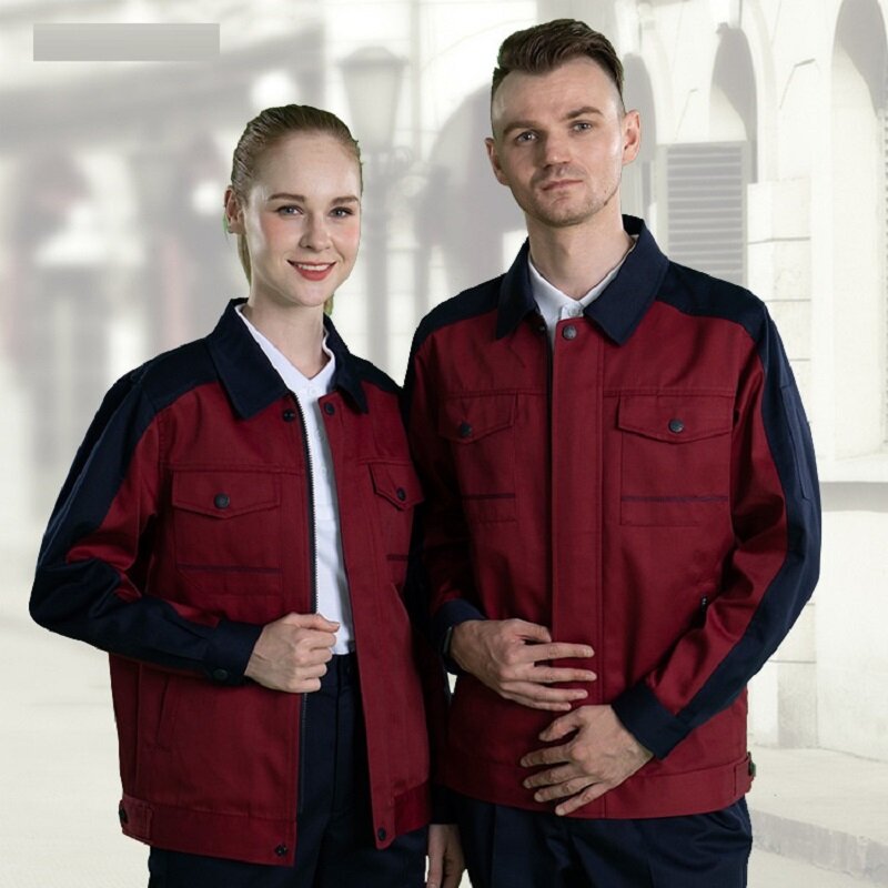 Vestuário de trabalho conjunto de fábrica oficina uniformes de trabalho durável resistente ao desgaste mecânico macacões contraste cor workwear4x