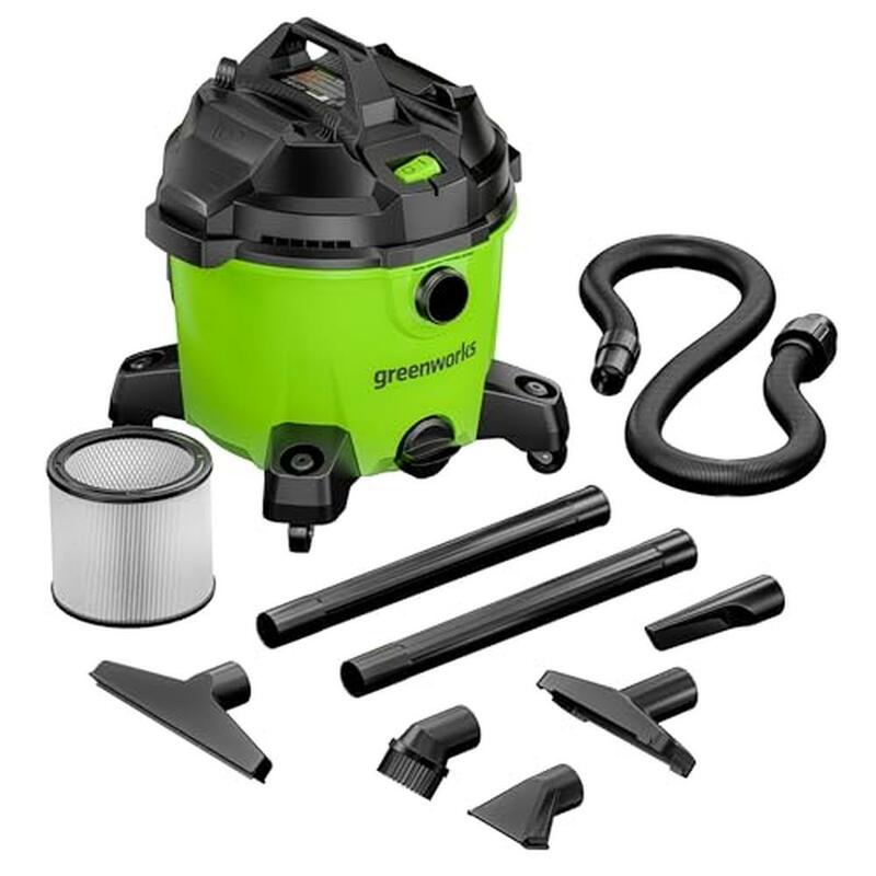 9Gal Wet/Dry Vacuum-Drain Plug-HEPA Filter-Casters-Accessory Kit-Mobile-Floor-Compatible Electric Cleaner