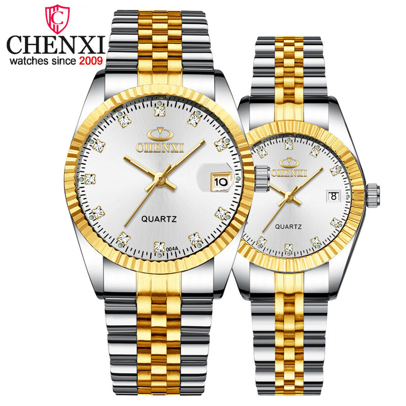 Chenxi 004a Datum Luxusmarke für Frauen wasserdichte Uhr männliche Quarz Handgelenk Damen & Mann Uhren
