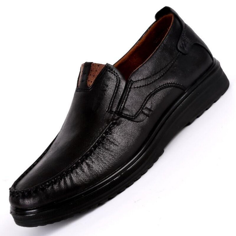 Sapatos confortáveis de couro microfibra masculinos, deslizamento leve casual em mocassins, mocassins confortáveis de apartamento