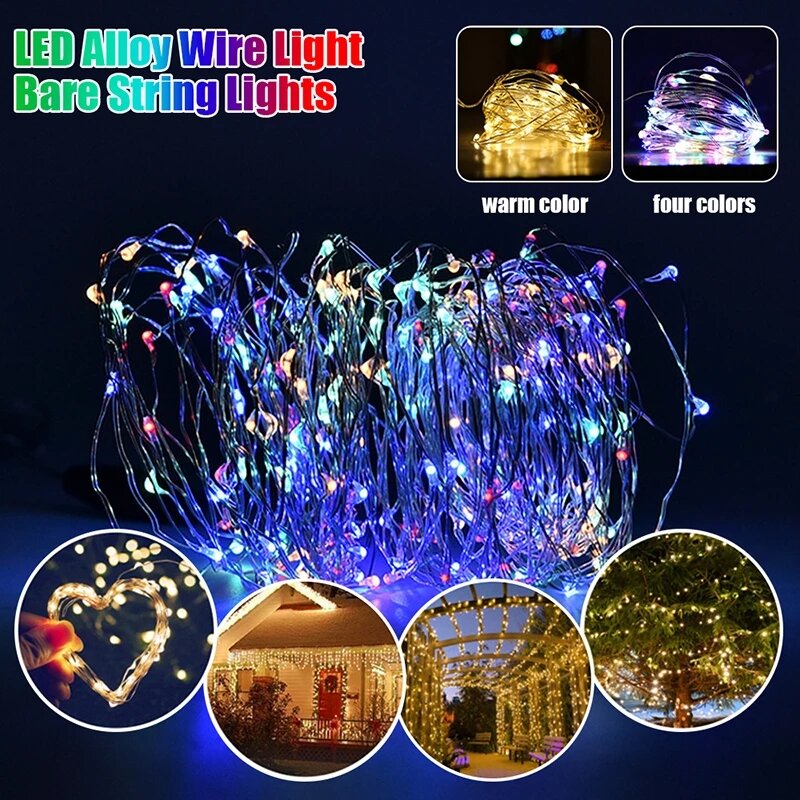 1-30M USB/cr2032/Battery Box Low Voltage 3V Copper Wire Light String Waterproof LED Christmas Wreath Light Strin Led Fairy