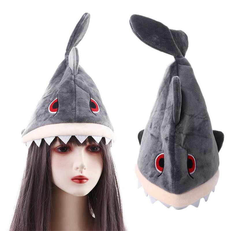 Costume di Halloween cappelli di peluche caldi invernali regalo di compleanno cappello di squalo Cosplay cappello da spettacolo cappello di peluche con berretto di squalo