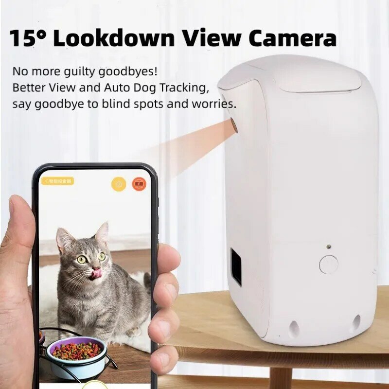 Smart Pet Food Dispenser, Câmera HD com Treat Toss, Controle App, Wall Hanging