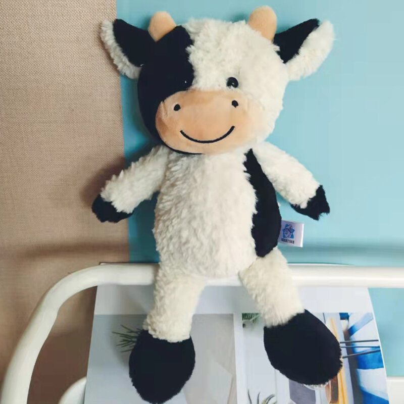 Muñecos de peluche de vaca suave para niños, muñecos de ganado lechero, almohada de felpa para la siesta, de 23/30cm, regalos para amigos