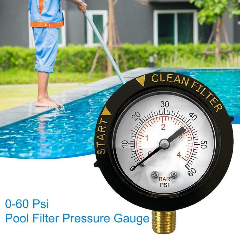 Pompa basenowa manometr 0-60 PSI miernik ciśnienia wody z czystym wskaźnikiem filtra pompa do basenu wskaźnik pompa basenowa 1/4-Cal gwint rury