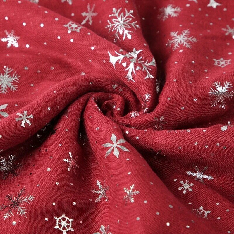 宴会クリスマススカーフ女性装飾仮面舞踏会ダンス箔プリントスカーフ D5QB