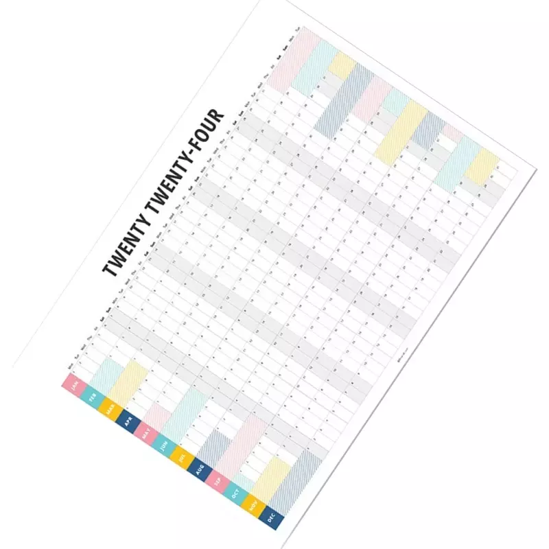 2024 Wall Planner 50x30cm Full Year Calendar 2024 Yearly Planner from 1. 2024- 12. 2024, Home Office Organiser Planner
