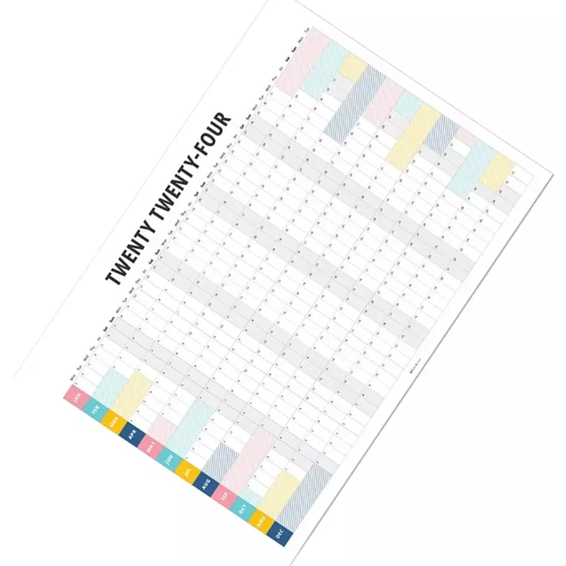 2024 Wall Planner 50x30cm calendario completo anno 2024 pianificatore annuale da 1. 2024- 12. 2024, pianificatore organizzatore Home Office