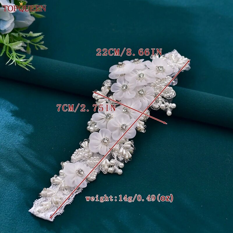 TOPQUEEN S355 Свадебные эластичные подвязки с белым цветком и жемчугом, сексуальные подвязки для женщин/невесты, облегающее кольцо для невесты, кружевное кольцо на ногу