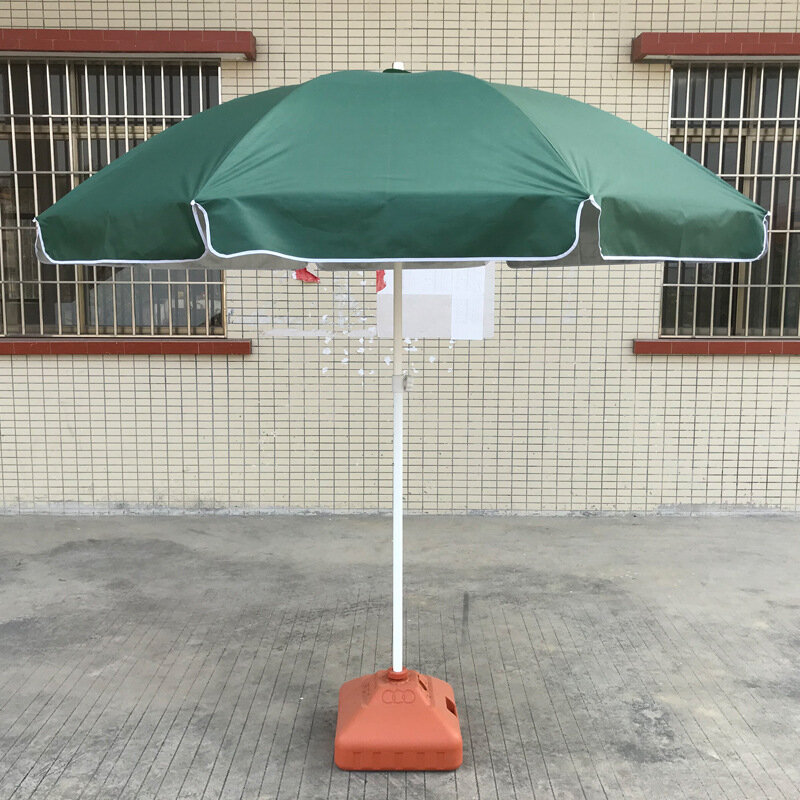 Outdoor Circular Sun Umbrella, cola de prata, pode ser impresso com logotipo, Double Bone Stall, 48"