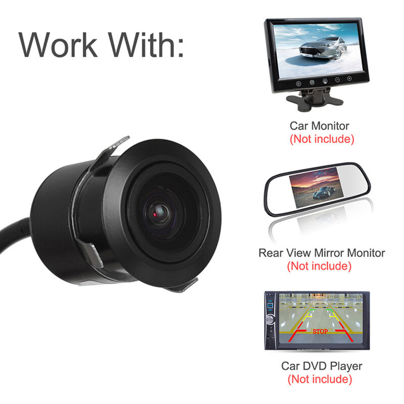 Car Rear View Camera Reversing Auto Parking Monitor 12V NTSC Plastic & Metal 18.5mm Punch Hole Dual Switching HD Car Camera