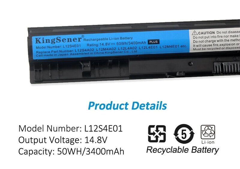 Kingsener L12S4E01แบตเตอรี่3400มิลลิแอมป์ต่อชั่วโมงสำหรับ Z50 Z40 G40-45 G50-30 G50-70 G50-75 G50-80 G400S G500S L12M4E01 L12M4A02 L12S4A02