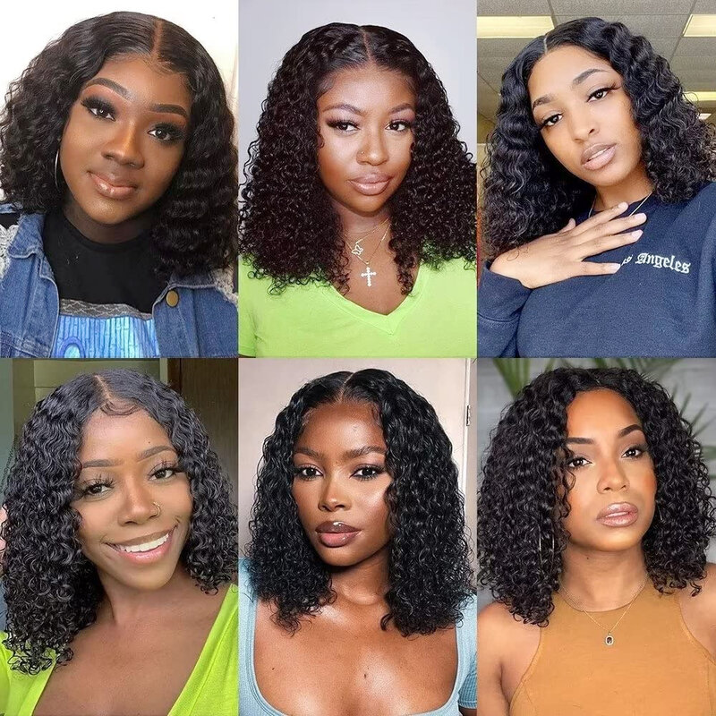 HD Lace Wig 13x6 Lace Front Wig For Women Curly Bob Human Hair 100% Glueless Wig Human Hair Ready To Wear 13X6 Lace Frontal Wig