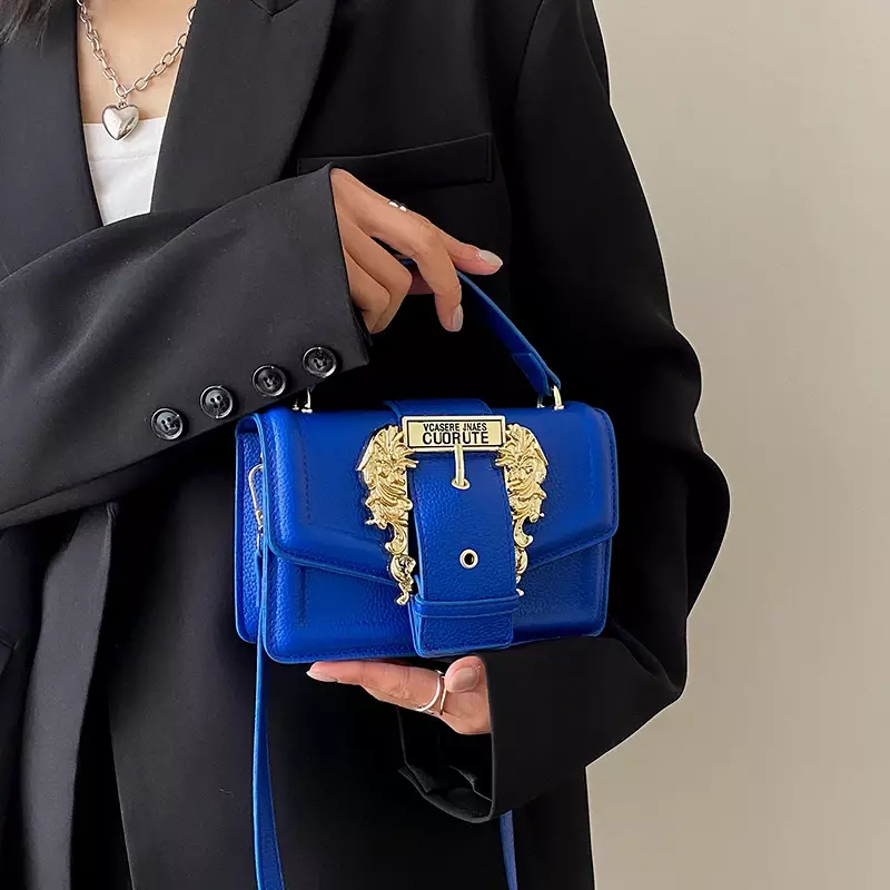 2024 baru tas wanita tas persegi logam mewah tas bahu kulit serbaguna mode untuk wanita wanita mengumpulkan tangan tas selempang