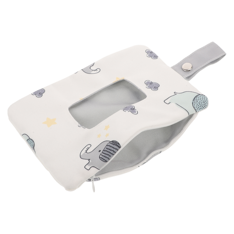 Tas penyimpanan tisu bayi, kantong dapat diisi ulang Dispenser Organizer kereta bayi untuk kamar mandi basah perjalanan sarung katun poliester