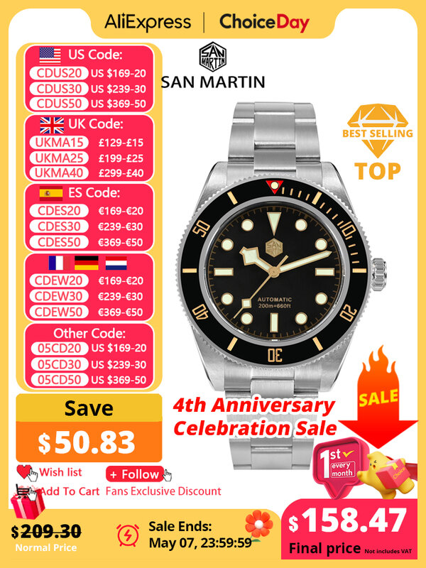 San Martin nowy 40mm BB58 Retro luksusowy zegarek dla nurka NH35 automatyczne zegarki mechaniczne dla mężczyzn Sapphire świecące 20Bar Reloj SN0008
