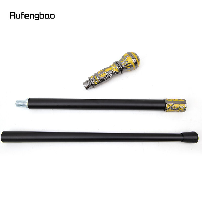 Серебристо-желтая роскошная круглая ручка, модная трость для фотографий, элегантная трость, ручка для ходьбы, 93 см