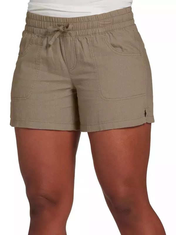Shorts monocromáticos casuais femininos, elástico na cintura, com renda, rachado, calças curtas, moda, verão, 2023, S-5XL