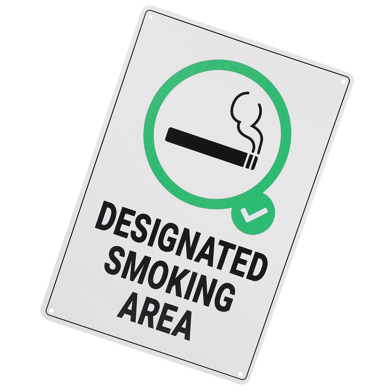 Iron Smoking Area Board Creative Public Signboard Sturdy Wall Smoking Area Indicator Sign