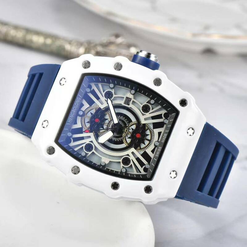 2024 new men's quartz watch personality fashion trend business hollow design calendar display high quality men's bowl watch