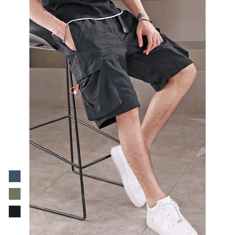 Męskie spodnie robocze letnie Luźne spodnie codzienne Spodenki hip-hopowe Duży rozmiar