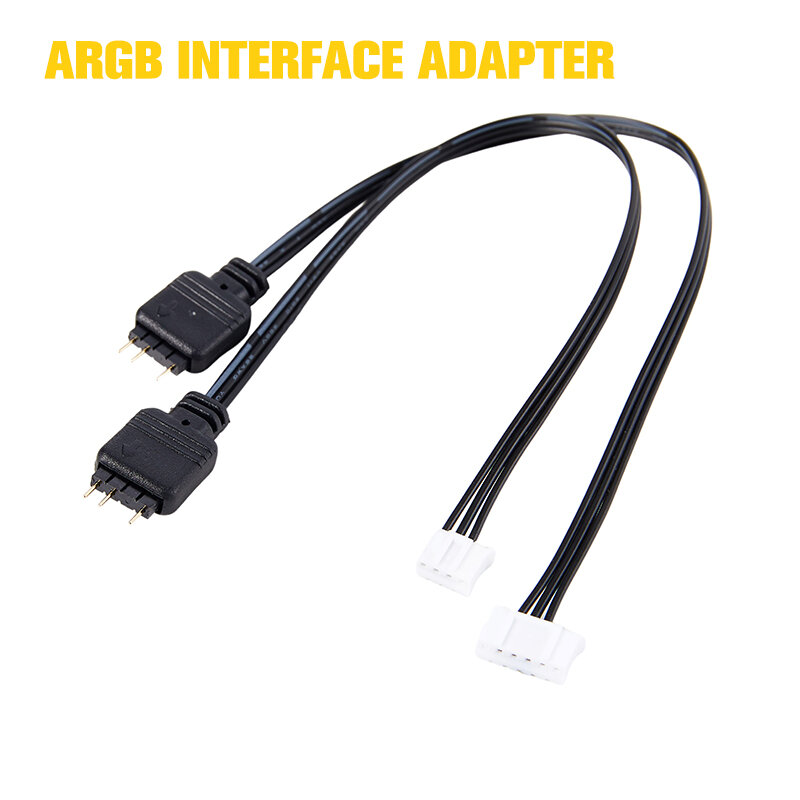 Cabo adaptador para interface ARGB, 5V, 3 pinos, compatível com tiras de LED, 1pc