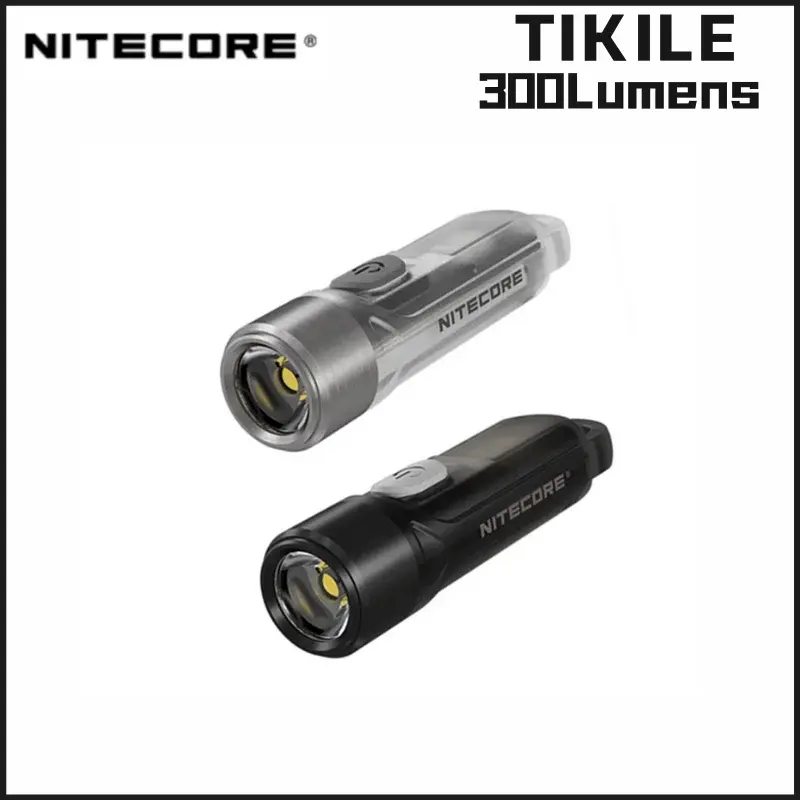 NITECORE TIKI TIKILE 300Lumen Gantungan Kunci Mini Cahaya Tiga Lihgt Sumber USB-Lampu Portabel Dapat Diisi Ulang Lampu UV untuk Luar Ruangan