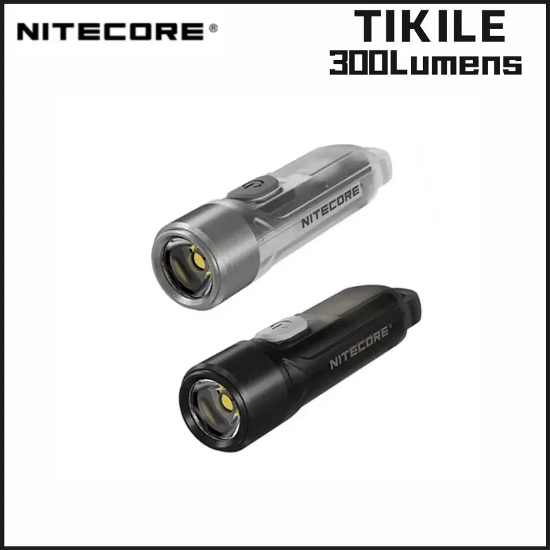 Nitecore tikile 300lumens mini chaveiro luz tripla lihgt fontes usb-iluminação portátil recarregável luz uv para exterior