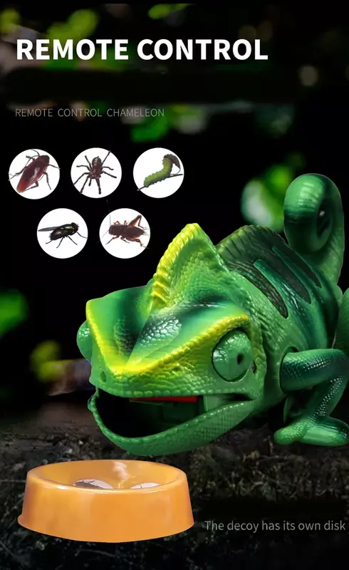 Animais brinquedos camaleão lagarto animal de estimação brinquedo de controle remoto inteligente modelo eletrônico réptil animais robô para o miúdo