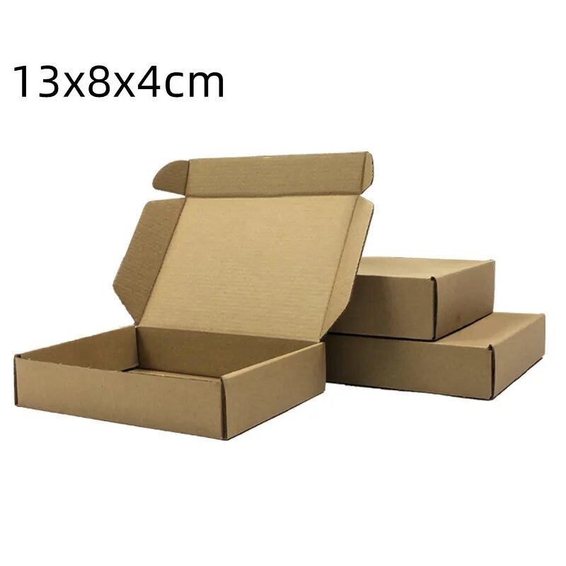20pcs 13x8x4cm Kraft Shipping Box for Small Business Mailing Wrap Packaging Wedding Party Supplies Soap Candy Gift Packing Box