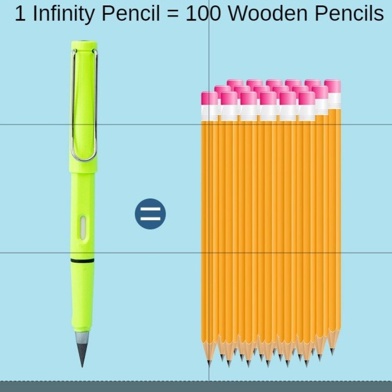 6 buah pensil tidak terbatas tanpa tinta menulis pulpen alat tulis untuk menulis tanpa batas seni pensil Eternal lukisan sketsa anak Kawaii