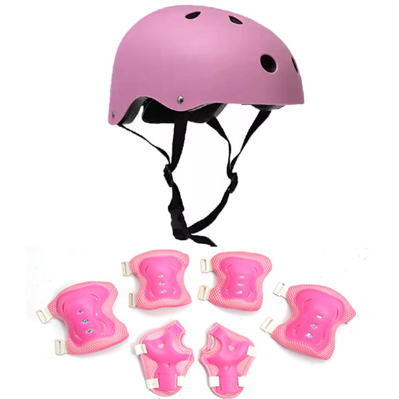 Children Protective Body Gear Safety Protection with Helmet Impact Resistant 7 in 1 Shock-absorbing Breathable for Outdoor Sport