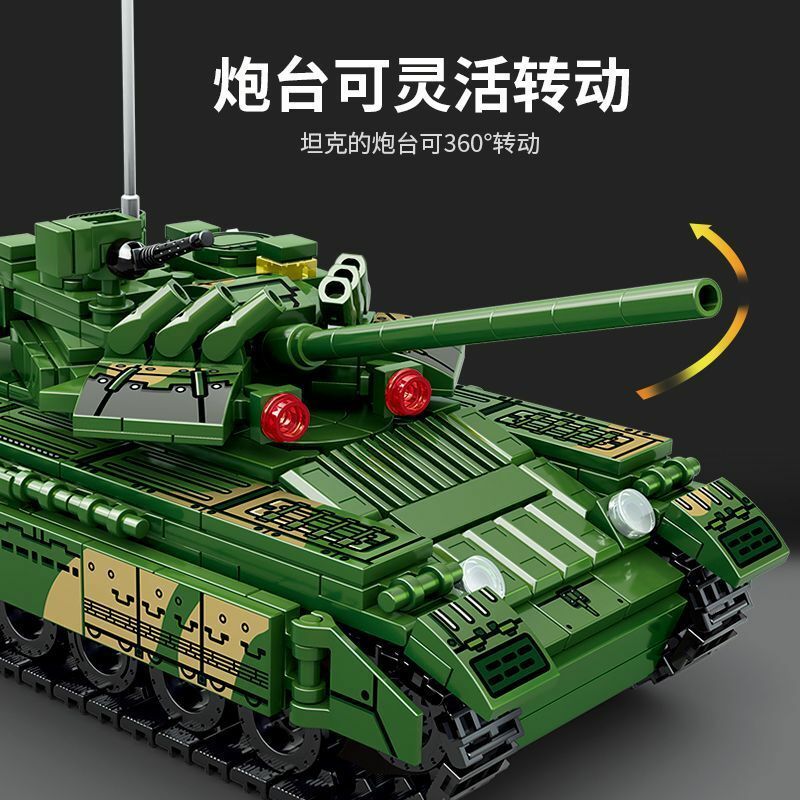 Military Vehicles T-80 Main Battle Tank USSR US Building Blocks World War 2 Army Action Figure Bricks Kit ww2 Model Kids Toys