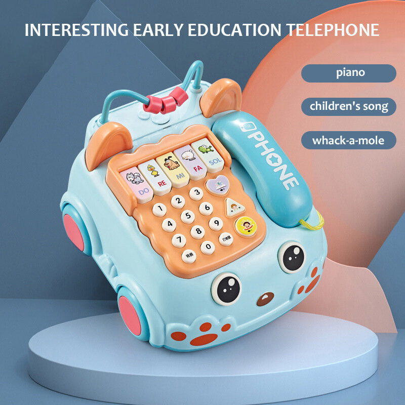 โทรศัพท์บ้านของเล่นเด็ก, โทรศัพท์บ้านของเล่นเด็กปฐมวัยเรียนดนตรีสายเคเบิลโทรศัพท์รถอุปกรณ์สำหรับการเรียนรู้ที่สนุกสนาน