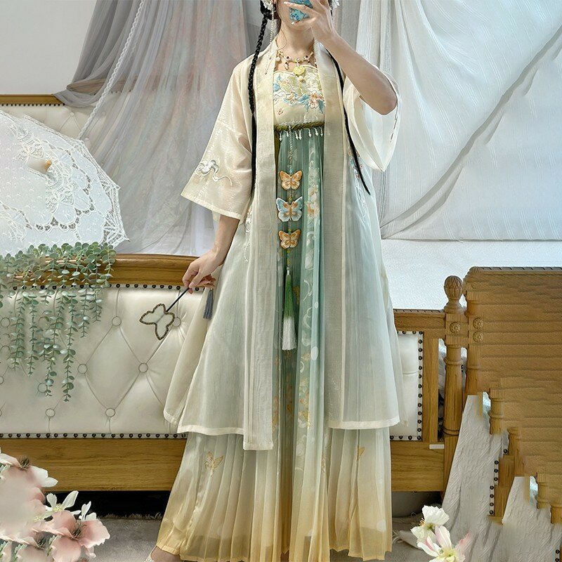 Women's Han Chinese Clothing Fragance Seeking Chest-High Dress Elements Beizi Embroidery Daily New