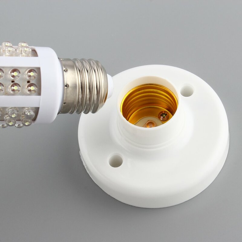 Base plástica redonda parafuso lâmpada soquete titular, Base branca E27, Soquete de lâmpada popular, Suporte de lâmpada popular