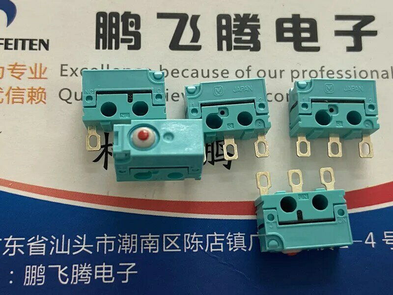 1PCS  ABJ241041 sealed waterproof and dustproof micro switch stroke reset switch 3 feet 0.1A turquoise