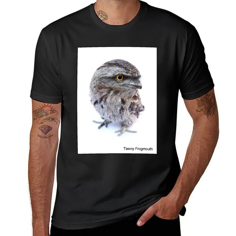 T-shirt graphique Tawny Frogmouth pour hommes, t-shirts de médicaments d'été, vêtements pour garçons