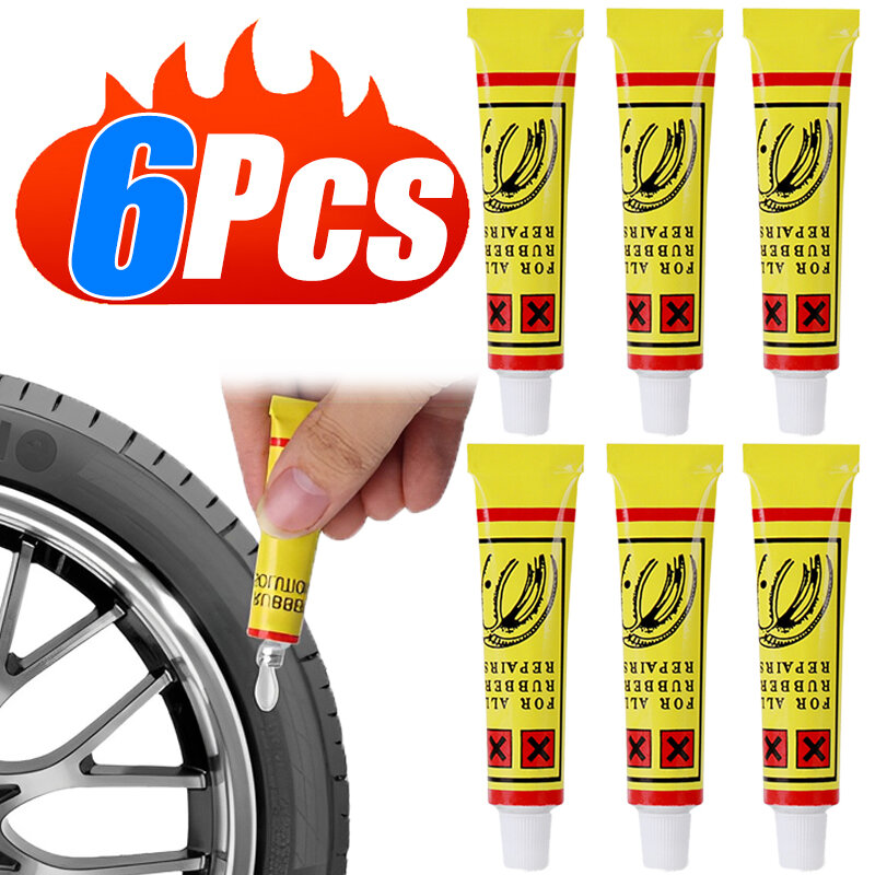 6/1Pcs Car Tyre Repairing Glue Bicycle Motorcycle Tire Inner Tube Patching Glue Rubber Cement Adhesive Tire Repairing Glue Tools