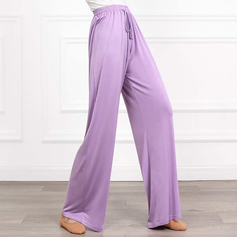 Modal Cloud Wide Leg Pants Belly Dance High Waist Straight Tube Vertical Stretch Modern Classical Dance Yoga Pants Dance Custome