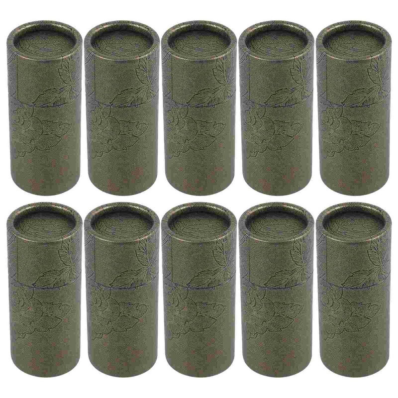 10pcs Essential Oil Bottle Tube Kraft Paper Tubes with Lid Essential Oil Bottle Cylinder Packaging Tea Storage Boxes(10ml)
