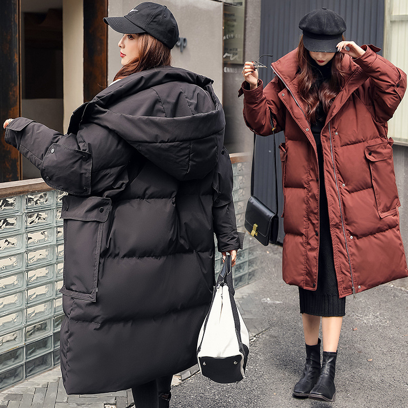 女性用の特大ジャケット,コート,90%,白,韓国の特大,厚くて暖かいゆったりとした服