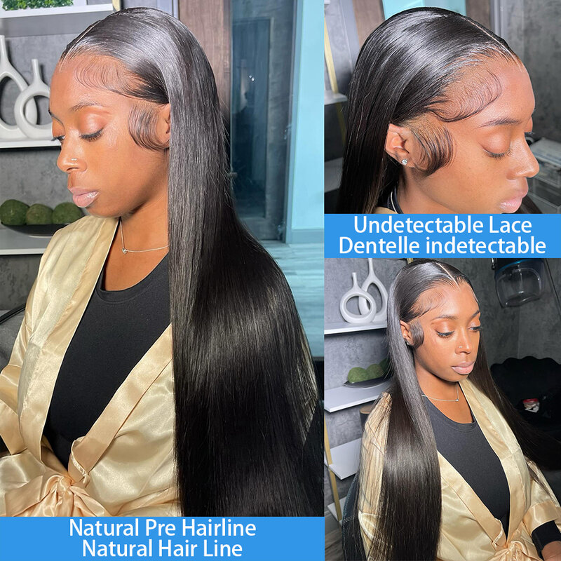 Straight 30 inch Lace Front Wig Human Hair 13x6 Transparent Lace Wig Brazilian Remy Pre Plucked 13x4 Lace Frontal Wigs For Women