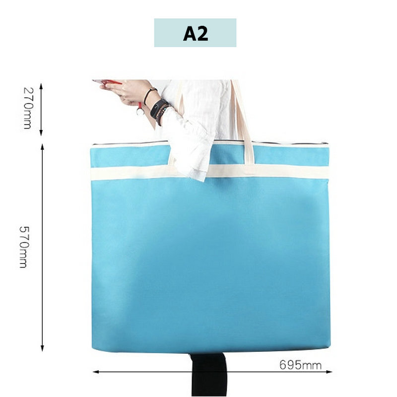 Portable A2 Portfolio Folder File Bag A1 Plus Size Zipper Bag Drawing Folder A2 / A1 Paintings Documents Storage Bag For Artist