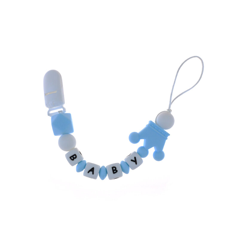 Corona de silicona personalizada con nombre, dentición juguete de hecho a mano, regalo para masticar, soporte de cadena para chupete, chupete para bebé