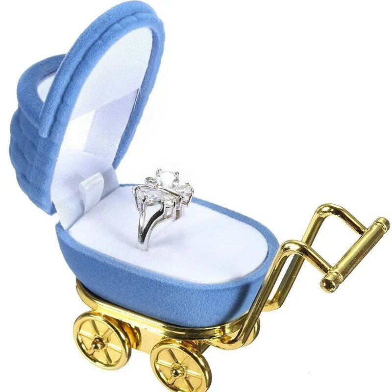 Портативная модная коробка для хранения ожерелий, искусственный подарок, держатель для ювелирных изделий, бархатная коляска, коробка для колец