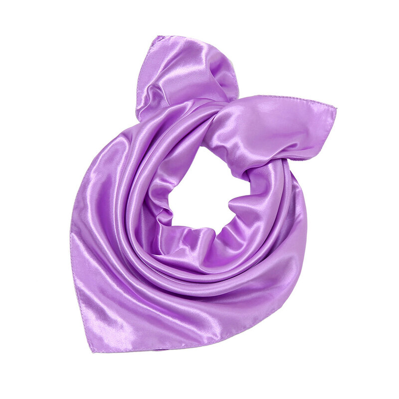 60*60cm Women Solid Color Silk Scarf Spring Autumn Fashion New Simple Square Scarfs For Ladies Female Scarf