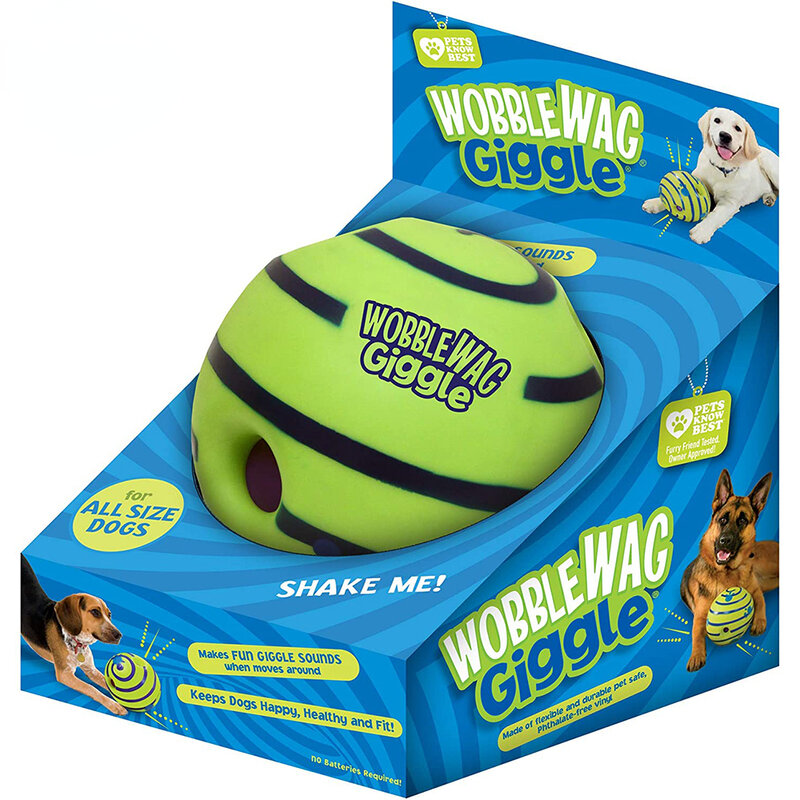 Wobble Wag Toy Para Animais De Estimação, Bola De Brilho, Brinquedo Interativo Do Cão, Sons Divertidos, Quando Rolados ou Abalados, Animais De Estimação Saber Melhor Como Visto Na TV